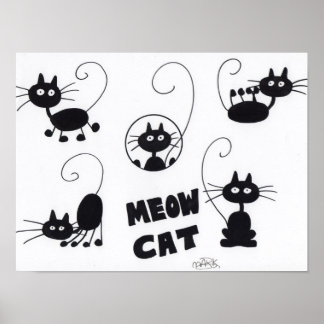 Gato Preto de Cartoon - poster