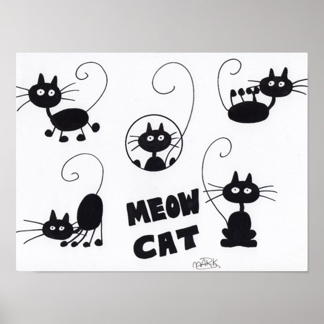 Gato Preto de Cartoon - poster (Frente)
