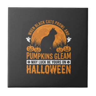 Gato Preto de Halloween Desenho de Abóbora Lua_1