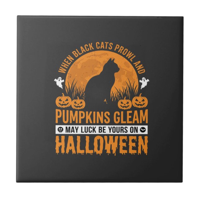 Gato Preto de Halloween Desenho de Abóbora Lua_1 (Frente)