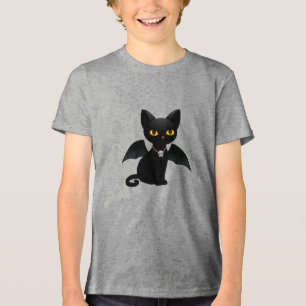 Gato Preto de Halloween Vampiro com Asas