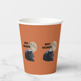 Gato Preto de Lua Completa do Halloween