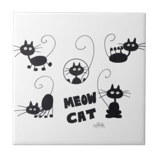 Gato preto dos desenhos animados - lotes dos meows