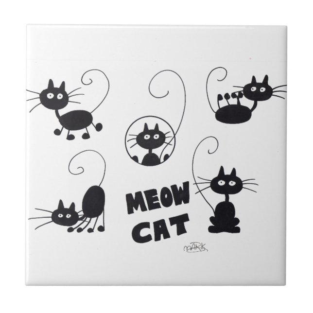 Gato preto dos desenhos animados - lotes dos meows (Frente)