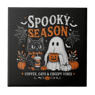 Gato Preto e Fantasma Amante de Café engraçado de
