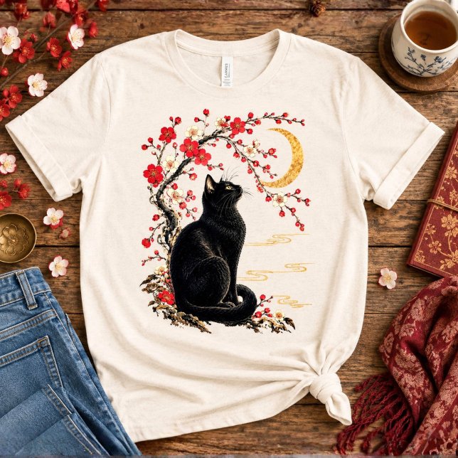 Gato Preto em um Jardim Japonês da Lua (Criador carregado)