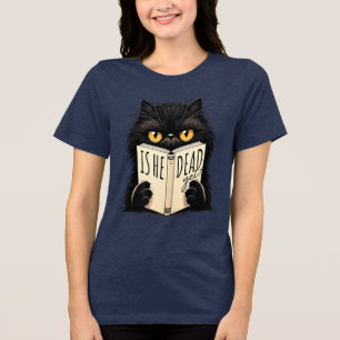 Gato Preto Engraçado Lendo Design Amante de Livros