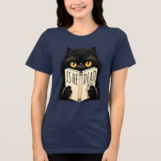 Gato Preto Engraçado Lendo Design Amante de Livros