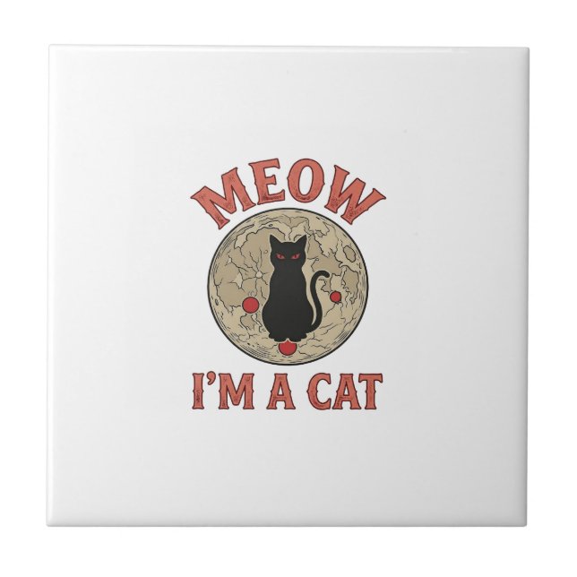Gato Preto Engraçado Lua Design Vintage Halloween_ (Frente)
