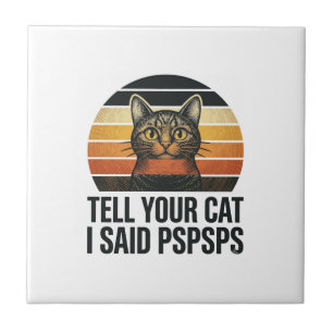 Gato Preto Engraçado Pspsps Design Vintage Pôr do