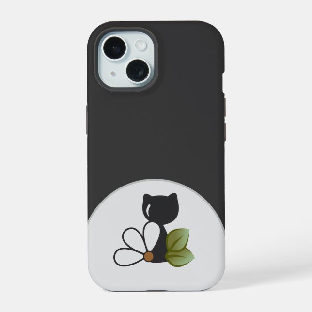 Gato Preto Fofo e flor – Personalizado (Verso)