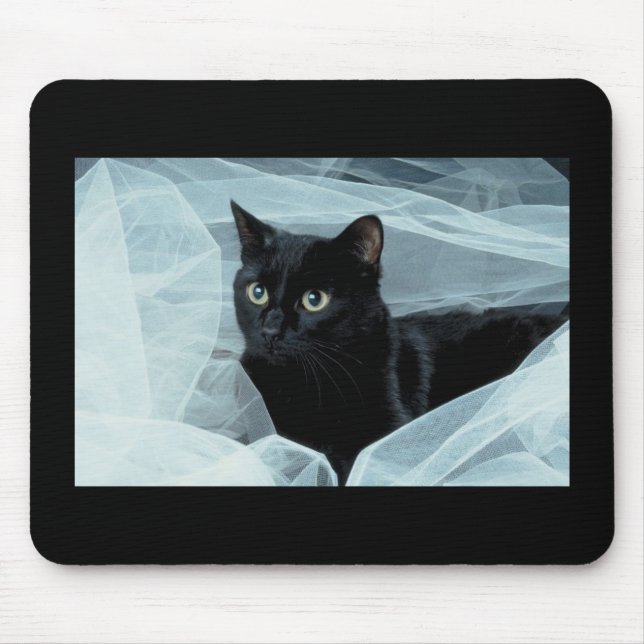 Gato preto Mousepad (Frente)