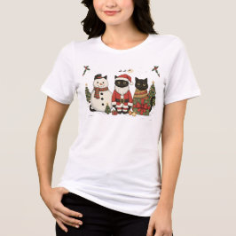 Gato Preto Natal Papai Noel Boneco de Neve Present