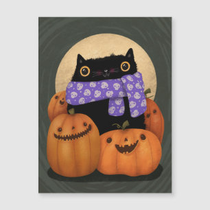 Gato Preto Outono Feliz Halloween