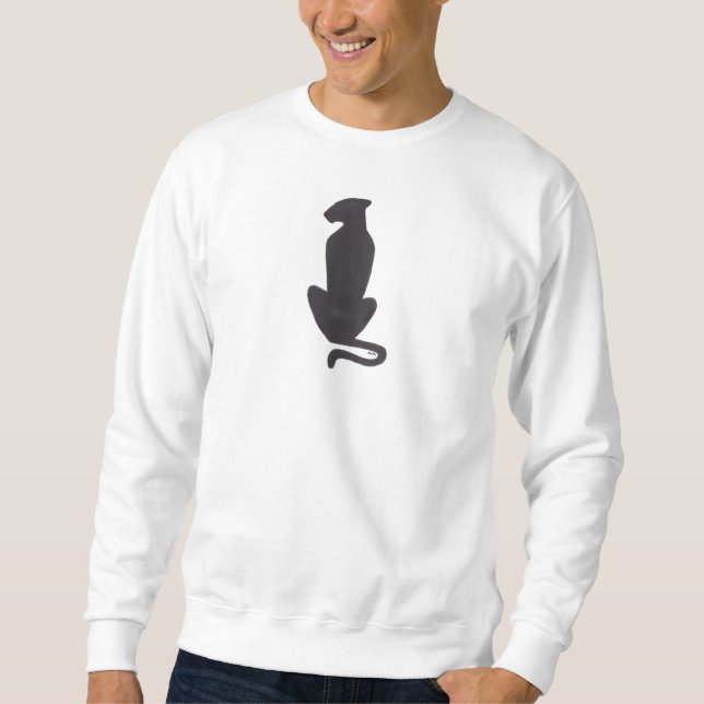 Gato preto Silhout, camisa branca (Frente)