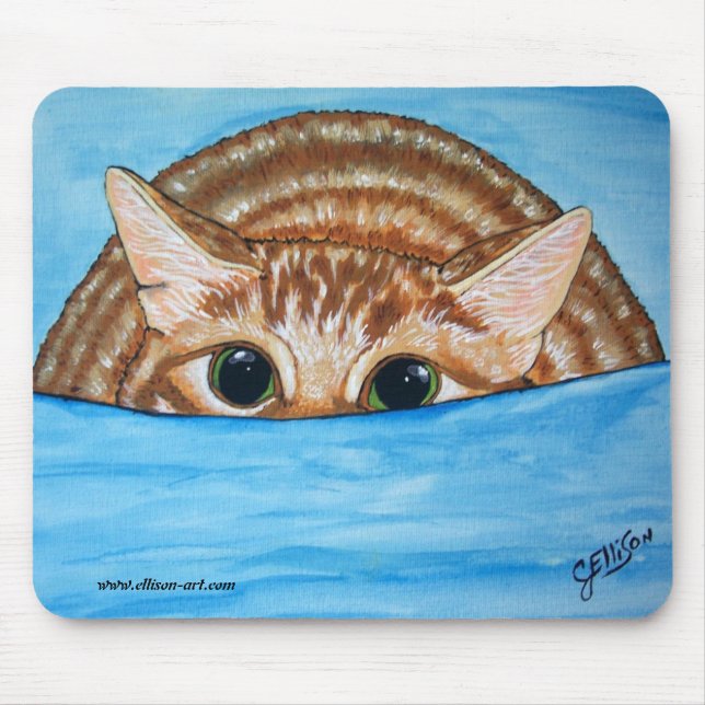 Gato pronto para atacar Mousepad (Frente)