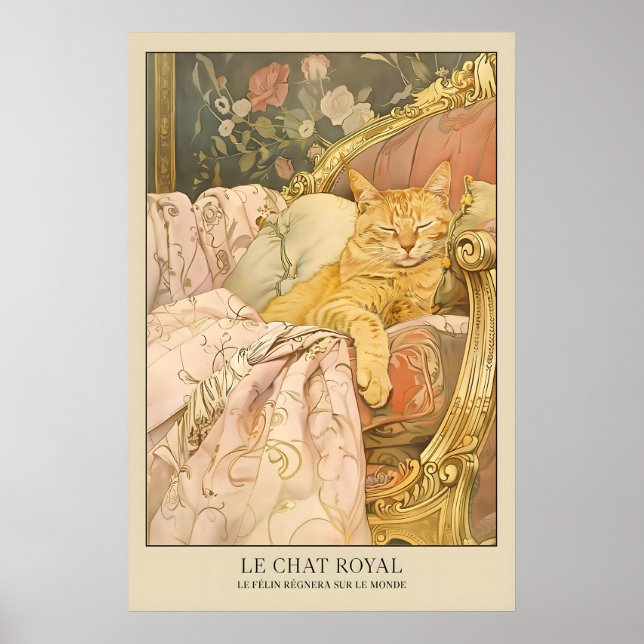 Gato Real Impressão de Arte de Gato Estilo Francês (Frente)