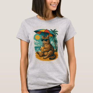 Gato Relax com Suco – Camiseta de Vibrações de Pra