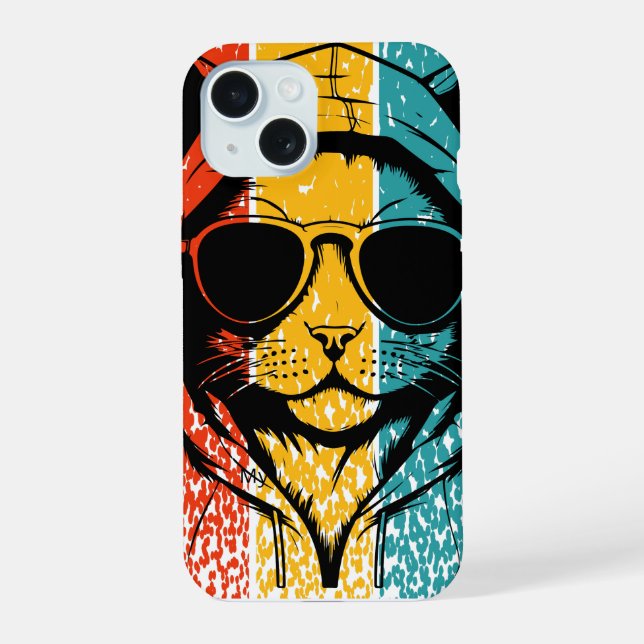 Gato Retro Legal com Óculos de Sol (Verso)