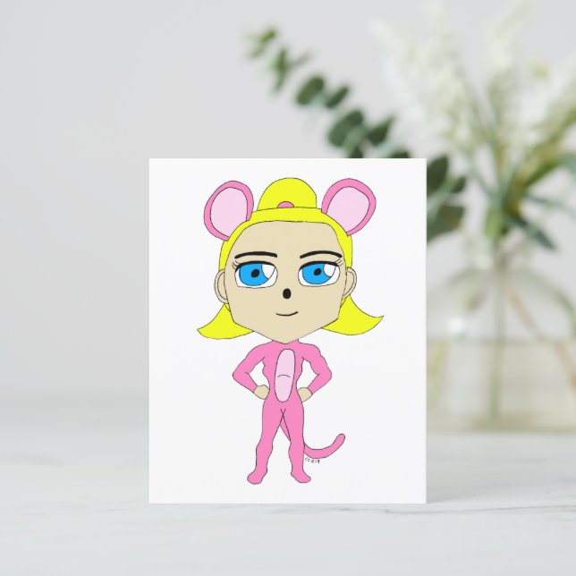 gato rosa (Em pé/Frente)