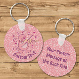 Gato Rosa com Chaveiro de Violino