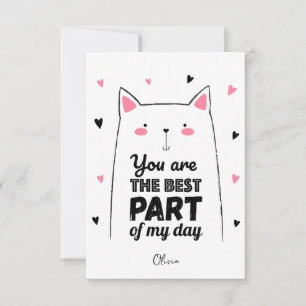 Gato Rosa Gelado Cartão de férias de Feliz dia d