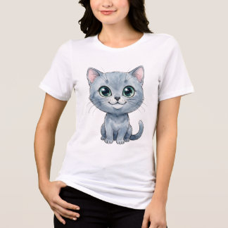 Gato Russo Azul Aquarela