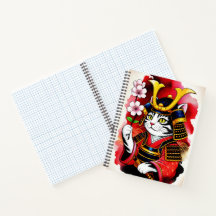 Gato Samurai Artístico Cereja Para Jornal e Escrit