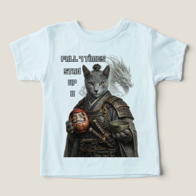 Gato Samurai Azul Russo (Design frontal)