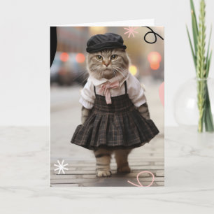 Gato Saudades Cartão de Boas Festas