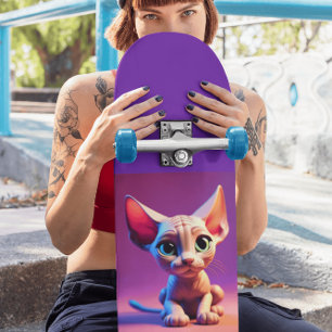 Gato sem pêlos esfinge gatinho Skateboard Deck