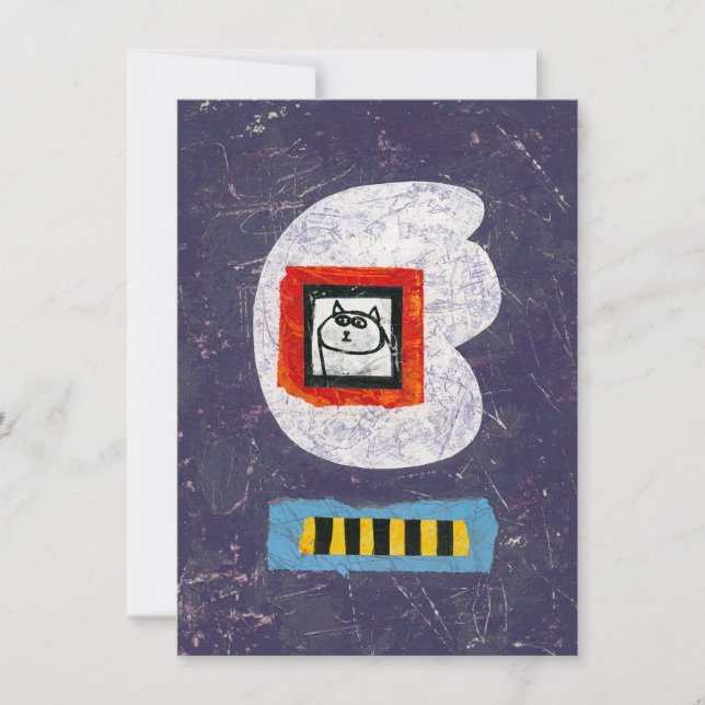 Gato Senta Para Cartão De Saudação Fotográfica Do  (Frente)