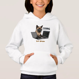Gato Siames Cartoon Codificando