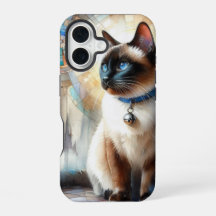 Gato Siames de Aquarela