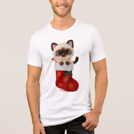 Gato Siames no Meião de Natal com Luzes