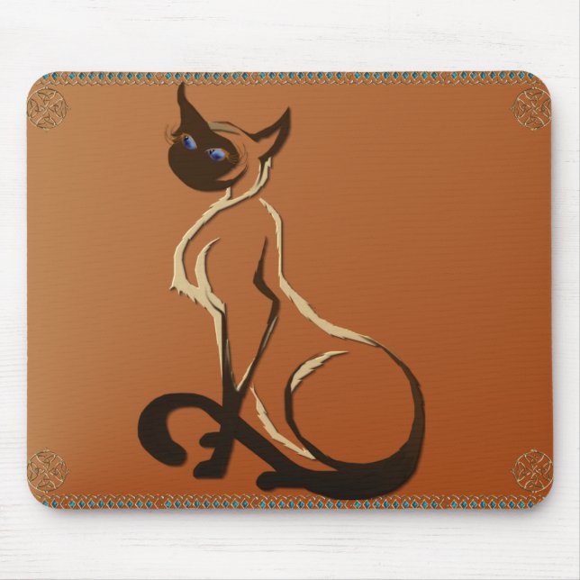 Gato Siamese bonito de assento Mousepad (Frente)