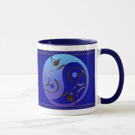 Gato Siamese Yin e caneca de Yang