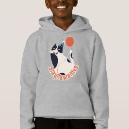Gato Smoking Listrado com Balão Kids Hoodie