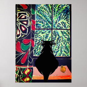 Gato sob a janela, após Poster Matisse
