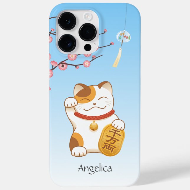 Gato Sortudo Japonês Calico Maneki Neko (Verso)