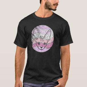 Gato Sphynx Retrô Sem Pelo Camiseta de Gato Sphyn
