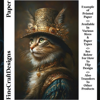 Gato Steampunk Opulento Real CS3 Papel Craft