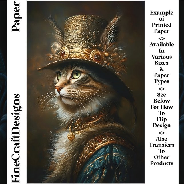 Gato Steampunk Opulento Real CS3 Papel Craft (Criador carregado)