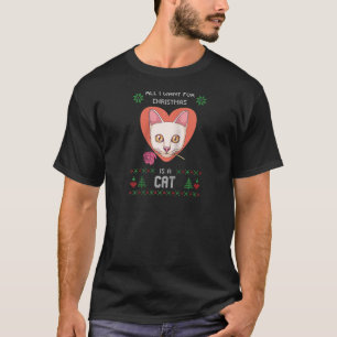 Gato Suéter de Natal Feio Amor Coração Feio