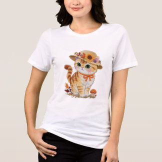 Gato Tabby Cottagecore com Folhas de Outono