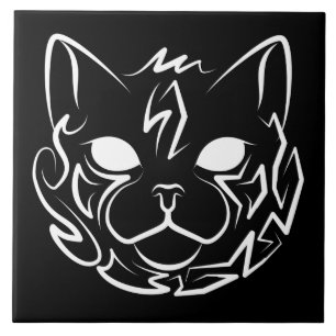 Gato Tribal Negro e Branco