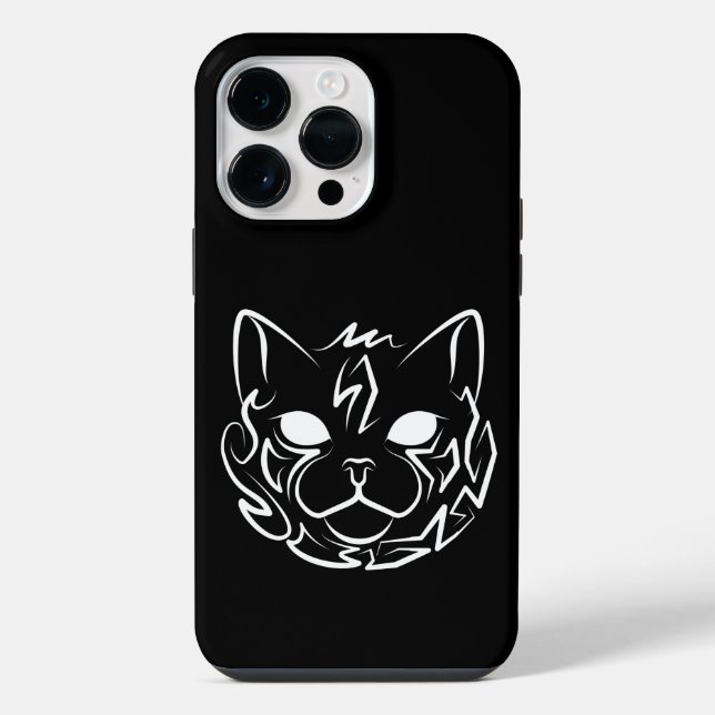 Gato Tribal Preto e Branco (Verso)