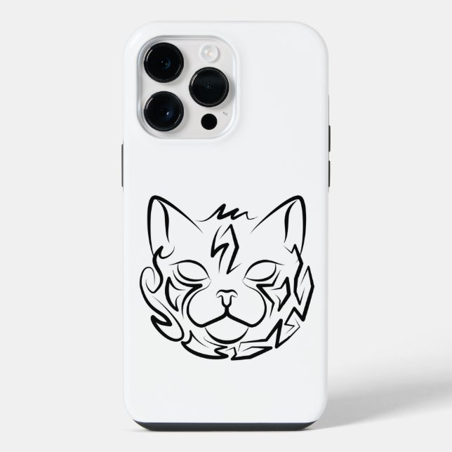 Gato Tribal Preto e Branco (Verso)