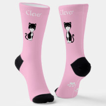 Gato Tuxedo Engraçado Fofo & Patas em Rosa Claro