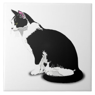 Gato Tuxedo Preto e Branco Personalizado